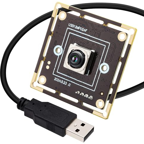 ELP USB Kameramodul 12MP 300 ms PDAF schneller Autofokus 4K Kameramodul mit 65 Grad Objektiv ohne Verzerrung Hochgeschwindigkeitskamera 3000P 15fps Plug and Play für Raspberry Pi Windows Mac OS