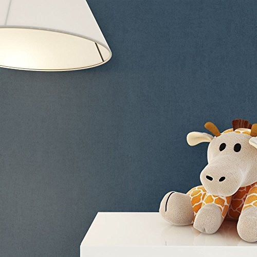 NEWROOM Kindertapete Dunkelblau Unifarbe Struktur Uni Papiertapete Papier Tapete Einfarbig Unifarben