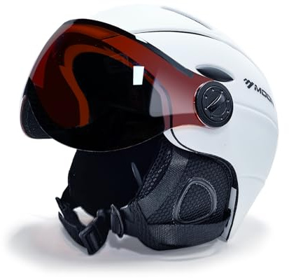 EnzoDate 2-en-1 Visière Ski Casque De Snowboard Détachable Masque À Neige Anti-buée Anti-UV Intégré Goggle Bouclier Faible Poids Adultes Hommes Femmes