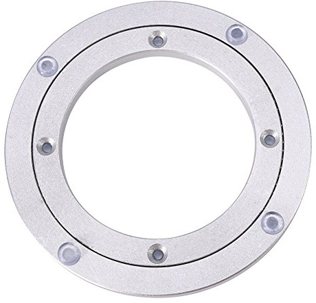 Drehkranz aus Aluminium, 360° Drehlager Drehteller Drehscheibe für Esstisch/Speisetisch(6 Zoll x H 8.5MM-Silber)