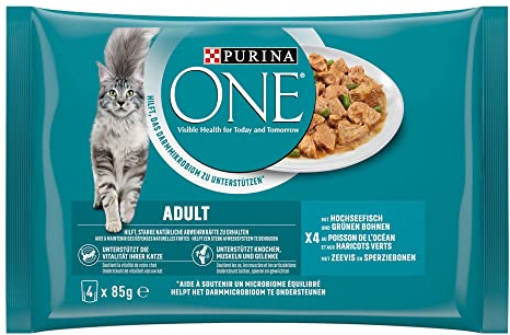 PURINA ONE Adult, zarte Stückchen in Sauce, 48er Pack (12 x 4 x 85g) | Katzenfutter nass mit Hochseefisch