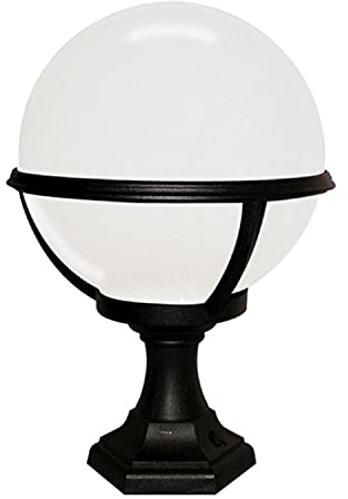 Elegante Gartenleuchte Kugel Schirm H:42cm klein IP44 GLENN Sockelleuchte Terrasse Wegbeleuchtung