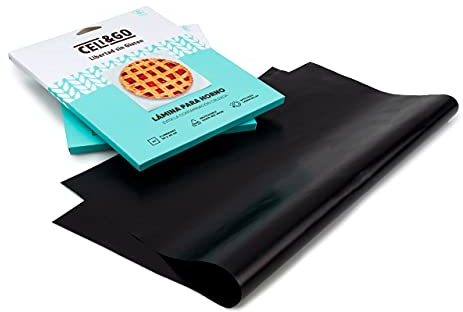 CELI&GO Foglio per Forno – Confezione da 2 Fogli per Forno Antiaderenti, Riutilizzabili, Lavabili, Senza PFOA, Evitare Contaminazione Incrociata – Dimensioni Foglio 33 x 40 cm