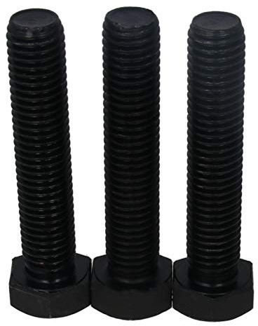 MroMax Sechskantschrauben, M14 x 70 mm, Karbonstahl, rostfrei, metrisch, Vollgewinde, Ersatzschraube, schwarz, 3 Stück
