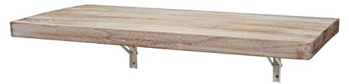 Mendler Wandtisch HWC-H48, Wandklapptisch Wandregal Tisch, klappbar Massiv-Holz - 120x60cm naturfarben