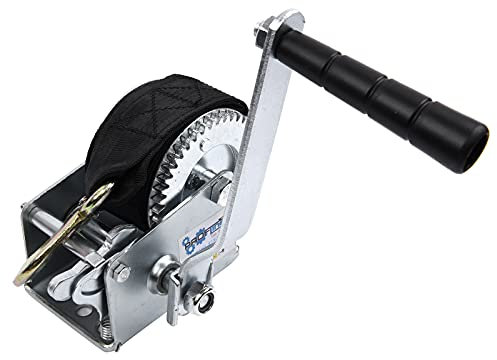 PROFLine 600 libras de mano de cabrestante resistente para barco, remolque, de dos vías, engranaje de trinquete, manual, manivela con correa de nailon de 5 m para remolque de camiones ATV