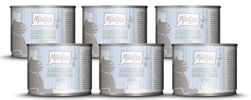 MjAMjAM - nourriture humide premium pour chats - veau blanchi avec de délicieuses carottes en sauce, pack de 6 (6 x 185 g), sans céréales avec un supplément de viande