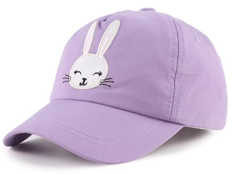 Zsedrut Girls Baseball Cap Kids Cotton Sun Hat Spring Summer Boys Peak Caps Adjustable Bunny Hats(2-5Y,Violet)