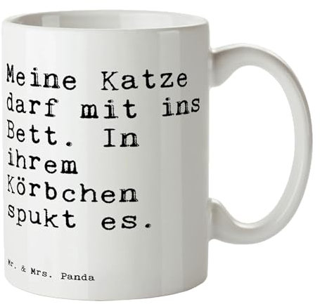 Mr. & Mrs. Panda Tasse Meine Katze darf mit... - Geschenk, Kater, lustige Sprüche, Porzellantasse, Spruch Sprüche Weisheiten Zitate Lustig Weisheit