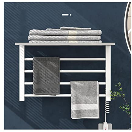 WRJAHCG Termoarredo Bagno,Termosifoni Elettrici Basso Consumo Scaldasalviette Elettrico con Termostato 70w Scaldasalviette Elettrico con Ripiano 560mm*350mm*200mm