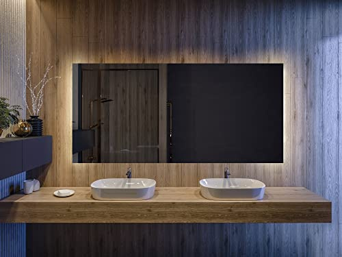 Artforma Badspiegel mit Beleuchtung - Led Spiegel Bad - 140x70 - Badezimmerspiegel Nach Maß - auf Individuelle Bestellung Gefertigt - Modernes Design - Ohne Rahmen