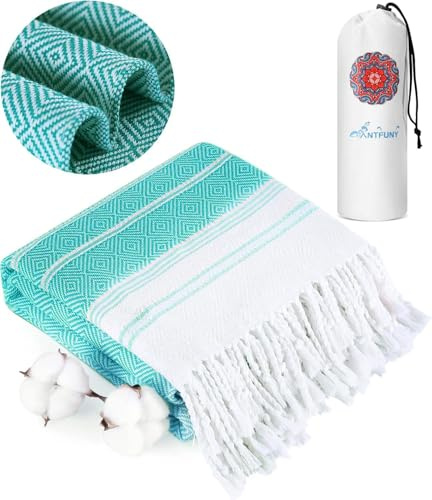 Antfuny Turkish Beach Towels Vacation Essentials Quick Dry Absorbent Adult Oversized Bath Pool Swim Long Towel Lightweight Thin Fast Drying Over The Lounge Chair Towel Sand Repellent Anti Green