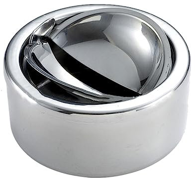 1 Stück Edelstahl Aschenbecher mit Deckel, Windascher Windaschenbecher Runder Ascher für Zuhause Büro Hotel Draussen und Innen