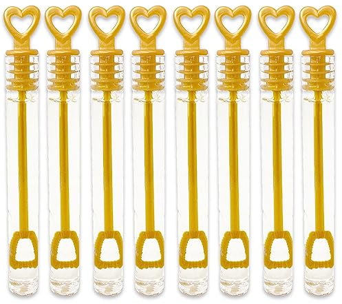 24x Goldene Seifenblasen Röhrchen mit Herz Wedding Bubbles Hochzeit Mitbringsel Dekoration