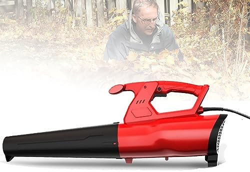 Aspirador soplador de hojas eléctrico, potente soplador de jardín, control de 6 velocidades, 3 m | 10m| Cable de 20 m, para limpieza de césped o hojas de jardín, eliminación de polvo de computadora