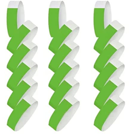 TREETDOBV 300 Stück Papier-Armbänder, Papier-Armbänder, Wasserdichte Handbänder für Veranstaltungen, Verschiedene Neon-Armbänder, Leichte Konzert-Armbänder, Einweg-Armband, Event-Armbänder für(Grün)