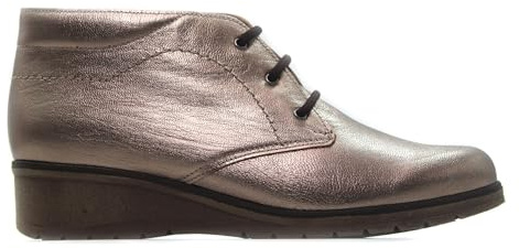 tupie - Botín liso de piel, con cuña de 4cm, cordones, plantilla extraible, suela de goma antideslizante, para: Mujer color: SERENITY talla:41