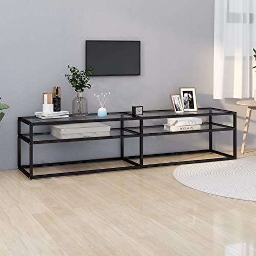 Wohnzimmer Unterhaltungszentrum Aufbewahrungsschrank TV-Ständer TV-Schrank Transparent 180x40x40,5 cm Hartglas Geeignet für Wohnzimmer Schlafzimmer