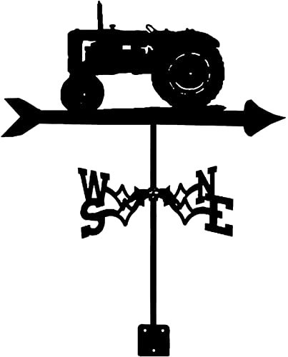 Girouette Forme de Tracteur Girouette pour Jardin Patio Ornement Décoration Créative en Acier Inoxydable Agriculture Indicateur de Direction du Vent Girouette (A)