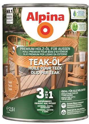 Alpina Gartenholz-Öl 3in1 Teak 2,5 Liter