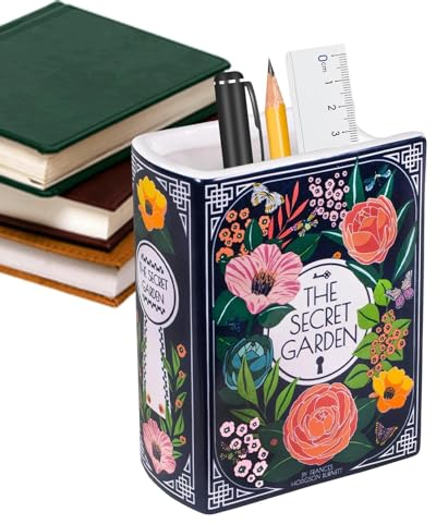 Dekorative Vase in Buchform, Keramik-Buch-Blumenvase, Buchvase für Blumenarrangement, die Kunst der Blumen, kreative Buchvase für Blumen, als Tischdekoration