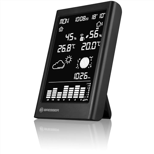 Bresser Funk-Wetterstation mit Außensensor Wettervorhersage Thermo-Hygro Barometer Display