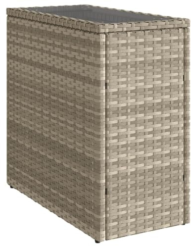 vidaXL Sidobord för trädgård, trädgårdsbord med glasplatta, terrassbord stålram, trädgårdsmöbler, balkongbord, utomhusbord, poly rotting