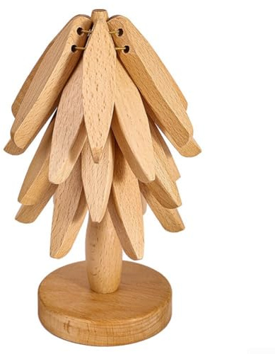Tischset, Weihnachtsbaum-Holzstativ, Hot-Dish-Holzstativ, baumförmiges Stativ-Set, wie ein Weihnachtsbaum, elegant