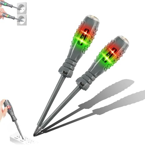 Tournevis magnétique puissant à couple élevé 2 en 1, détecteur d'électricité, stylo électrique de mesure de lumière 12 V-220 V, outils de test électrique (2 tournevis cruciformes)