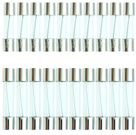 10 Stück 5 x 20 mm 6 x 30 mm Glassicherung, schnelle Sicherung, 250 V, 0,1 A, 0,2 A, 0,5 A, 1 A, 2 A, 3 A, 3,15 A, 4 A, 5 A, 6 A, 7 A, 8 A, 10 A, 12 A, 15 A, 20 A, 30 A, Schnellsicherung(25A,6X30MM_10
