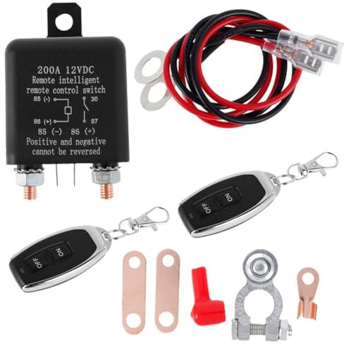 Breeshy 12V 200A Batterieschalter Relais Fernbedienung Batterieausschalter Isolatorschalter Diebstahlschutzschalter für Auto Boot