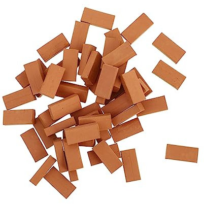 NAMOARLY Miniatur Ziegel 1:16 Maßstab 100 Stück Feengarten Ziegel Micro Landschaft Modellbau Zubehör Für Mikrolandschaften