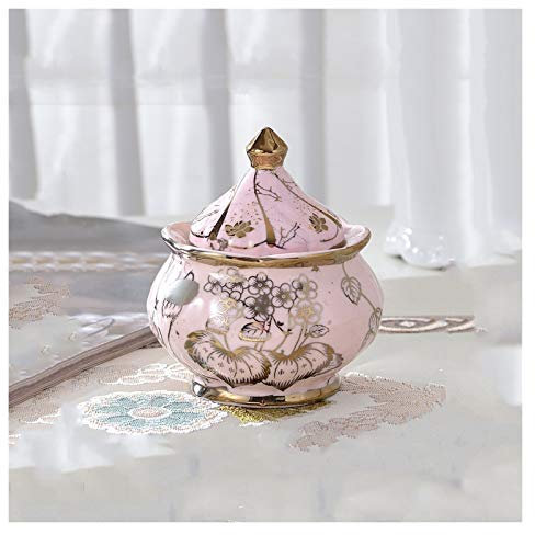 OLSKFUH Azucarero Azucarero Rosa con Tapa Azucarero Retro para Café Azucarero para El Hogar Comedor Condimento Azucarero Creativo Tarro De Almacenamiento Chapado En Oro Ros,