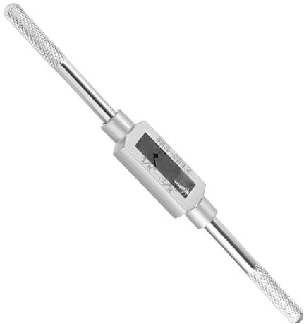 Psyqtsuary M3-M12 Adjustable Tap Wrench Handle, 1/16-1/2 Reamer Steel Adjustable Wrench Hand Tool, Hand Taps Holder Tapping Reamer Tools Professional Tapping Wrench Tool for Machinist Repair
