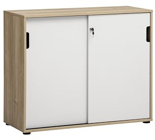 Schildmeyer Aktenschrank Emmik 702043, weißeiche Dekor/mattweiß, 100 x 41 x 83,6 cm