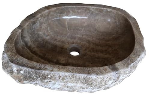 Marblechic - Lavandino in onice Marrone Miele Pietra cm 56x43x14
