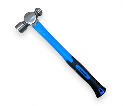 Dunnet Tools 8oz Big Ball Pein Hammer Steel Metal Rivet Chisel Tool | Non-Slip Rubber Grip | Mechanic DIY Garage Hand Tool for Woodworking, Carving, Metalwork, Punching & Riveting