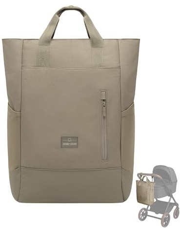 Johnny Urban Wickelrucksack & Wickeltasche für Kinderwagen Grau - Blair - Kinderwagentasche mit vielen Fächern & Flaschenhalter - 16 Liter Volumen - Wasserabweisend