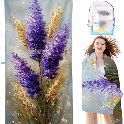 Telo Mare Grande 90 x 180cm Viola Telo Mare Microfibra Ultra Assorbente Antisabbia Asciugatura Rapida Uomo e Donna Regalo Stuoia Spiaggia Lavanda per Sedie da Spiaggia/Piscina/Spiaggia/Viaggi SYL7 C-1