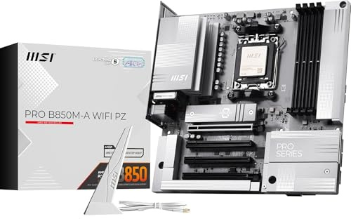 MSI PRO B850M-A WIFI PZ - Placa base MATX de conexión trasera - Soporta procesadores AMD Ryzen 9000/8000/7000, AM5 - DDR5 Memory Boost (8200+ MT/s OC), PCIe 5.0 x16 y 4.0 x4, M.2 Gen5, Wi-Fi 7, 5G LAN