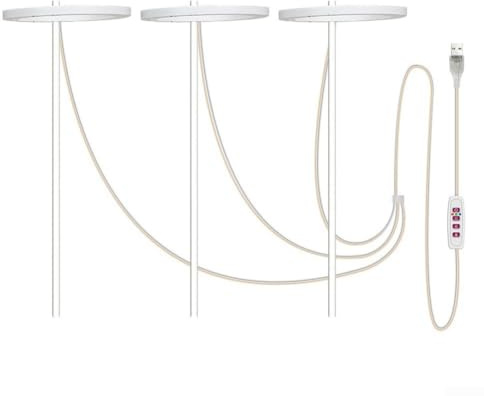 Yuanpgky Dimmbares Wachstumslicht-Set für Pflanzen, Vollspektrum-LED-Pflanzenwachstumslicht mit 5-stufiger Dimmung und Timer, 360° für Ringdesign für Indoor-Hydrokultur, kompatibel (6)