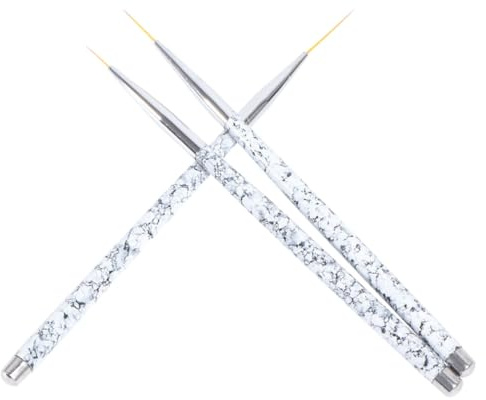 PRETYZOOM Set de 3 Pinceaux pour Ongles en Plastique Pointe Haute Précision 11/15/20mm pour Nail Art Professionnel et Usage Personnel