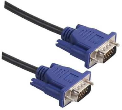 GARIOUANS Cable Vga Macho a Macho de 5 Metros con Núcleo de Ferrita Conectores Plateados y Alta Resolución para Computadora Monitor Proyector y HDTV Cable Vga de Computadora Compatible