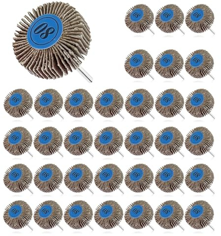 35 Stück Fächerschleifer, 80 Körnung Schleiffächer Polierzubehör Polierscheibe Lamellenschleifer Polierscheibe für Schleifpapier Schleifmittel Polieren Räder für Dremel Rotary Werkzeuge
