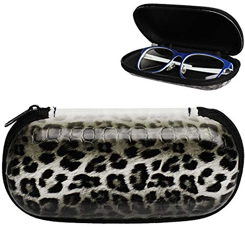 alles-meine.de GmbH Brillenetui/Brillenbox - Tiger/Fell Muster - Tier - inkl. Name - Hardcase/Hartschale - mit Reißverschluss - Flach klein - extrem stabil - Etui mit Motiv..