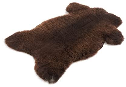 Cakla Lammfell Echt 130-140 cm - Schaffell Echt Groß - Fellteppich Braun - Weich und Flauschig - Fell für Stühle und Sofa - Natürliche Lammfell Teppich Wohnzimmer - Deko Schafsfell Felle