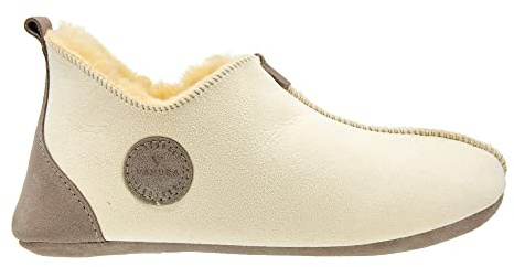 Vanuba Handgemacht Lammfell Hausschuhe Herren Relugan Hüttenschuhe Beige