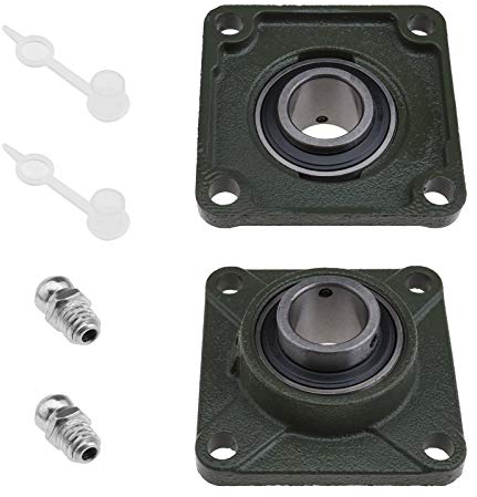 UCF206 - Set di 2 cuscinetti a flangia quadrata da 30 mm, 4 bulloni con ugello di olio, autoallineante per sistemi di trasporto, macchine agricole