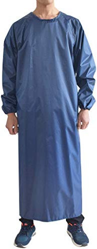 SSB Wasserdichte Arbeitsschürze für Damen und Herren, extra lang, säure- und laugenbeständig, industrielle Schürze, verdickte langärmlige Küchenschürze C 120 x 130 cm