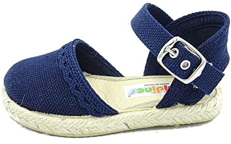 PULIDINES - esparteña de niña con puntilla para Bebe y niña con Hebilla Bebé niña
